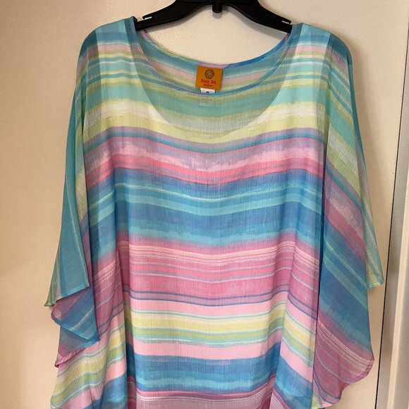 Ruby Rd Woman Rainbow Colored Top, Size 1X - Picture 1 of 2